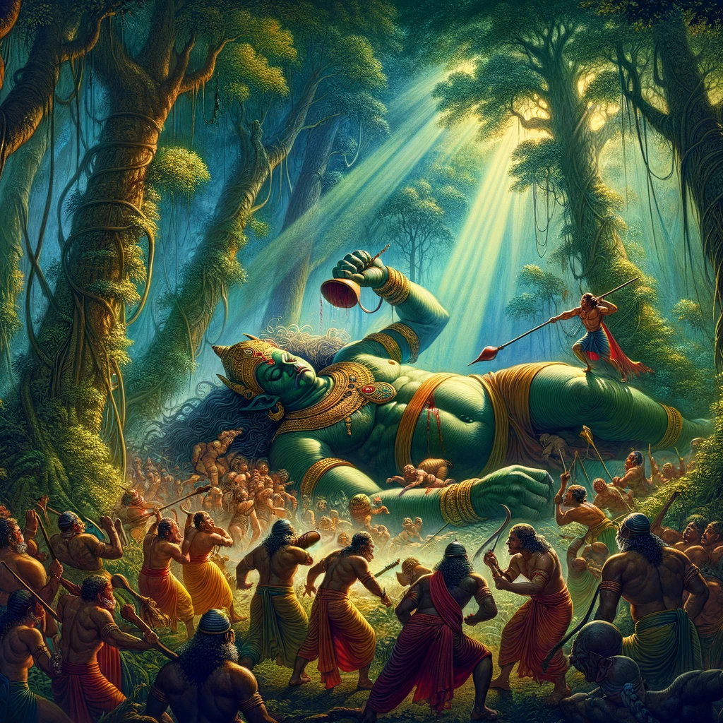 Rakshasas Wake Kumbhakarna